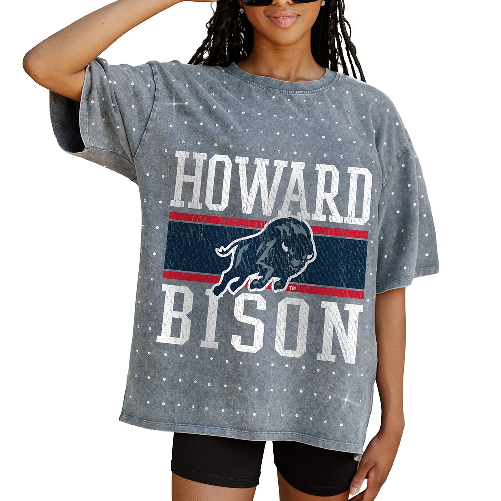 Women's Gameday Couture Gray Howard Bison On the Ball Oversized T-Shirt