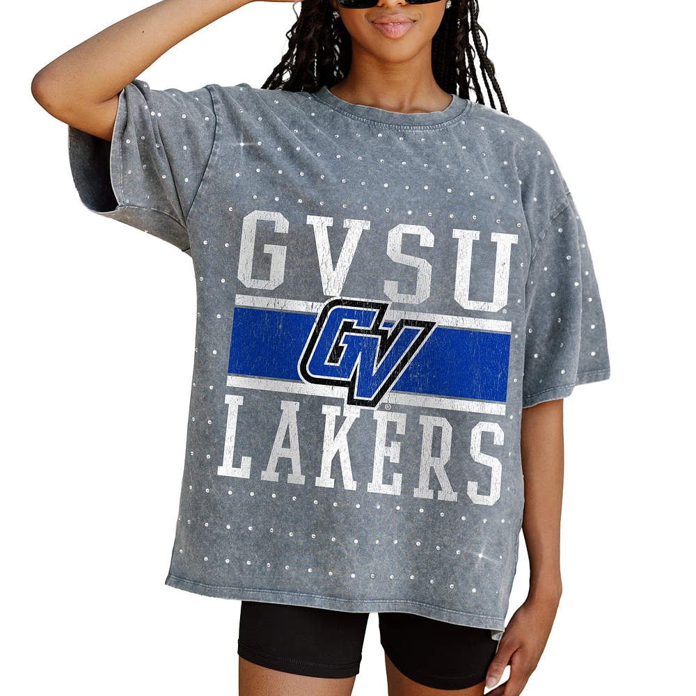 Women's Gameday Couture Gray Grand Valley State Lakers On the Ball Oversized T-Shirt