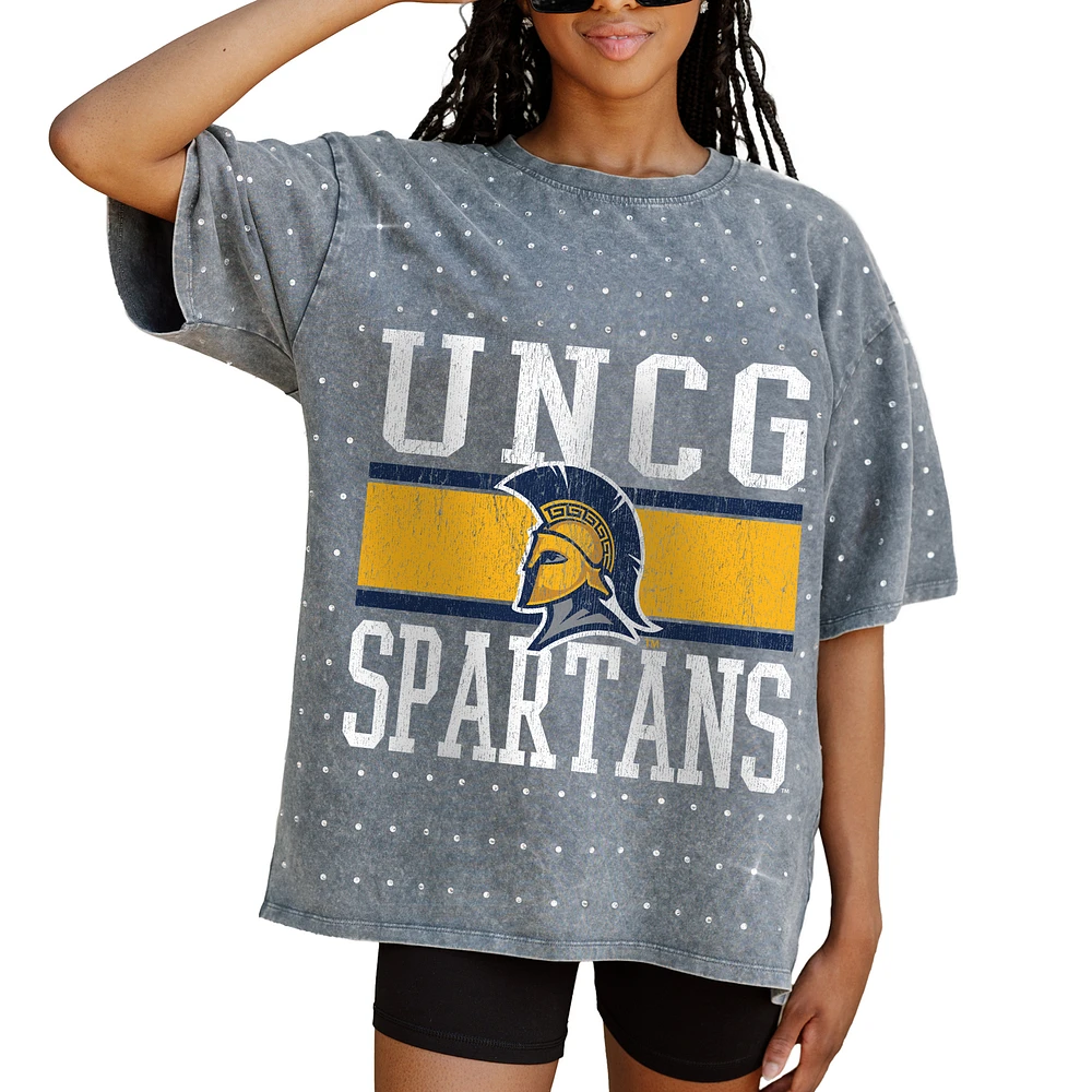 Women's Gameday Couture Gray UNCG Spartans On the Ball Oversized T-Shirt