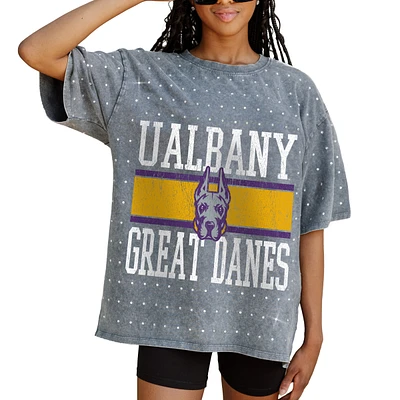 Women's Gameday Couture Gray UAlbany Great Danes On the Ball Oversized T-Shirt