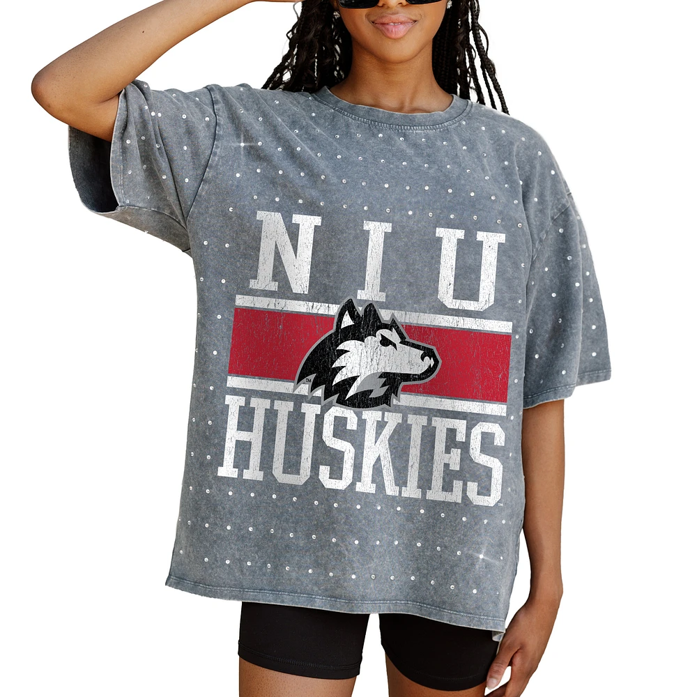 Women's Gameday Couture Gray Northern Illinois Huskies On the Ball Oversized T-Shirt