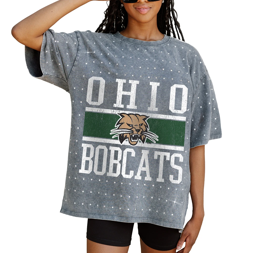 Women's Gameday Couture Gray Ohio Bobcats On the Ball Oversized T-Shirt