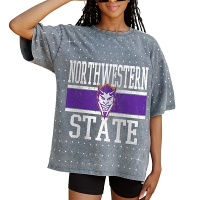 Women's Gameday Couture Gray Northwestern State Demons On the Ball Oversized T-Shirt