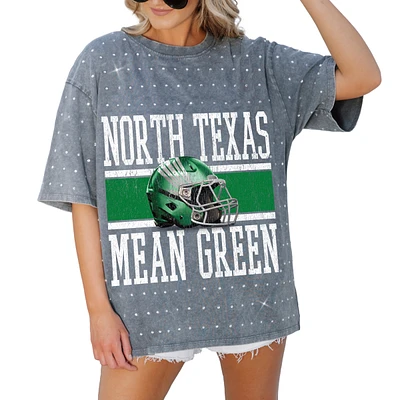 Women's Gameday Couture Gray North Texas Mean Green On the Ball Oversized T-Shirt