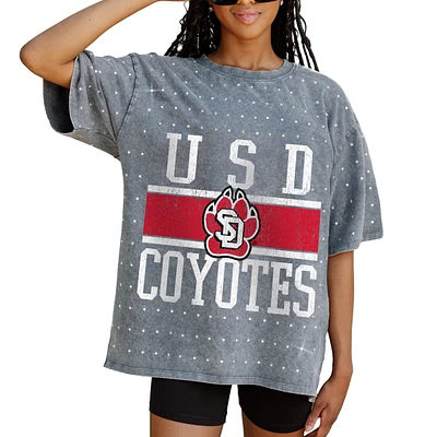 Women's Gameday Couture Gray South Dakota Coyotes On the Ball Oversized T-Shirt
