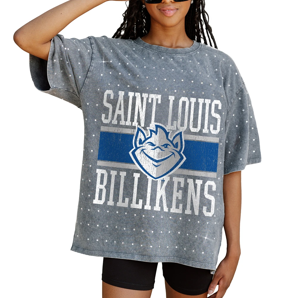 Women's Gameday Couture Gray Saint Louis Billikens On the Ball Oversized T-Shirt