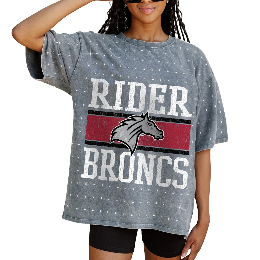 Women's Gameday Couture Gray Rider Broncs On the Ball Oversized T-Shirt