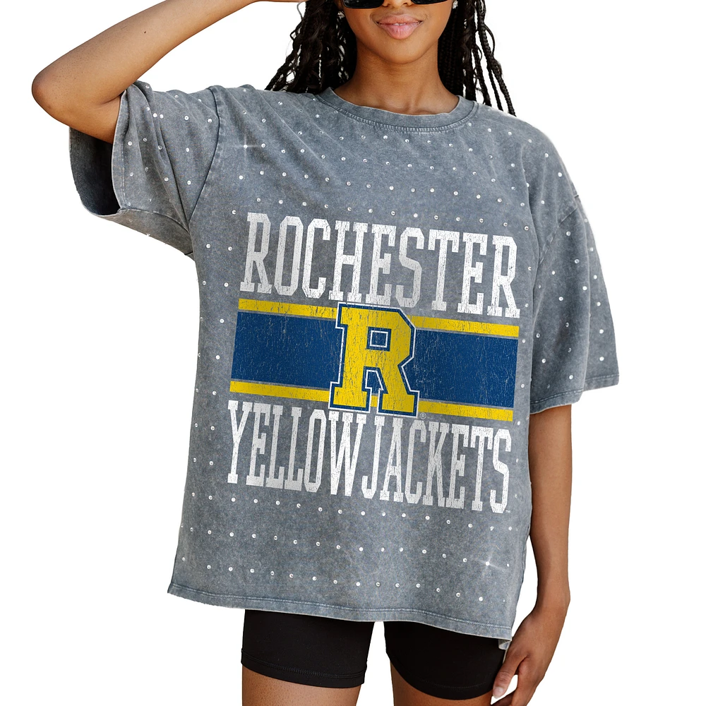 Women's Gameday Couture Gray Rochester Yellow Jackets On the Ball Oversized T-Shirt