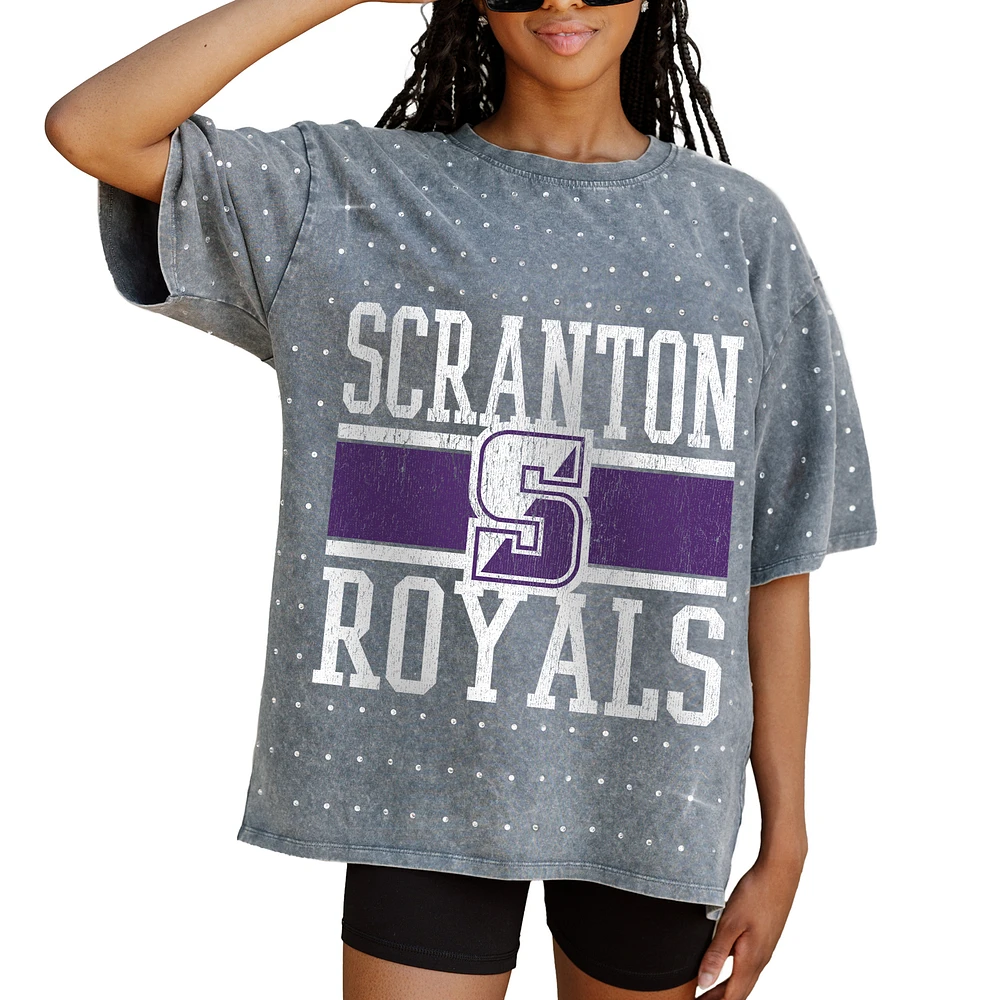 Women's Gameday Couture Gray Scranton Univ Royals On the Ball Oversized T-Shirt