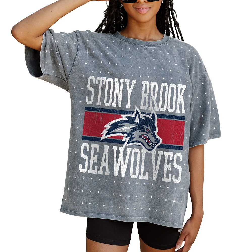 Women's Gameday Couture Gray Stony Brook Seawolves On the Ball Oversized T-Shirt