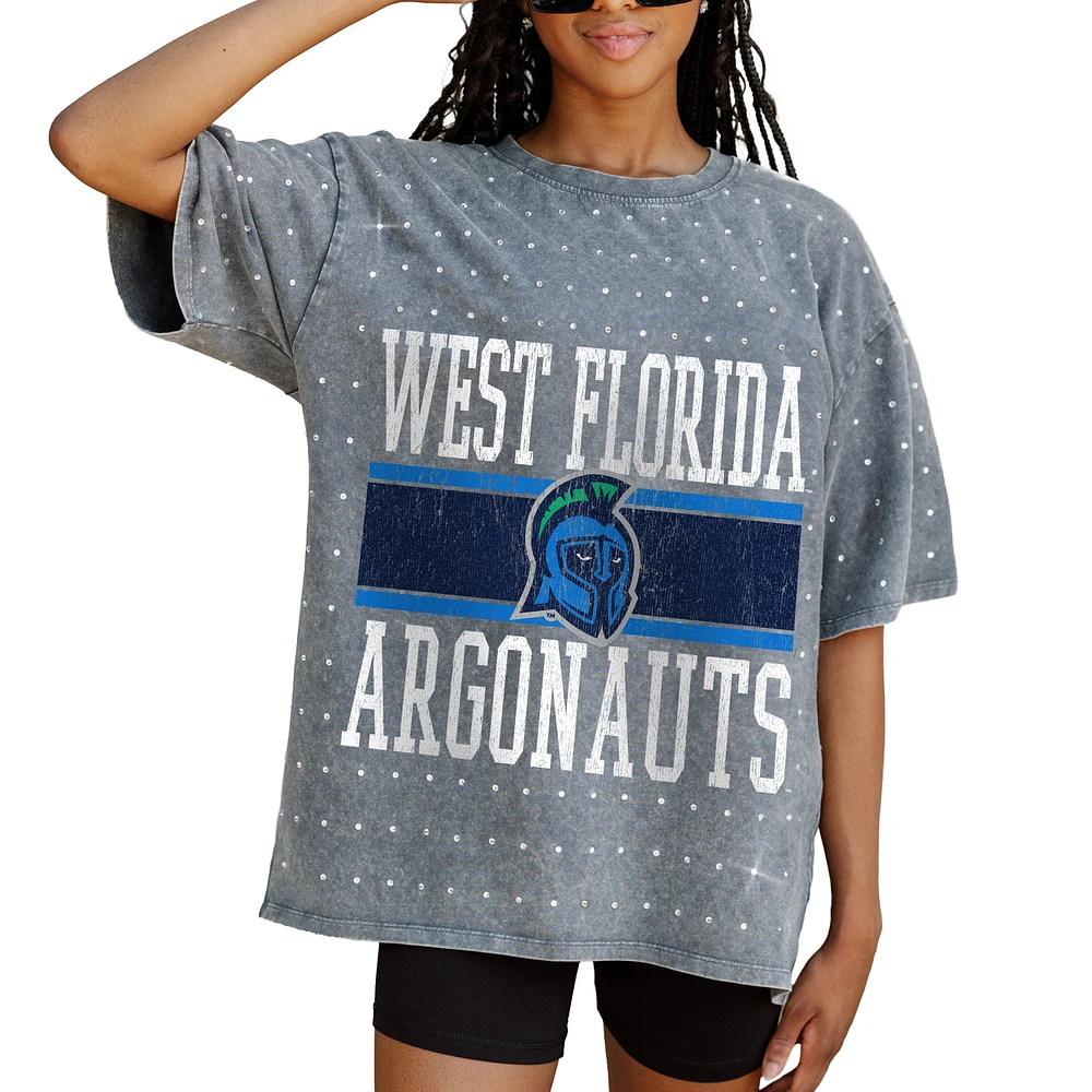 Women's Gameday Couture Gray West Florida Argonauts On the Ball Oversized T-Shirt