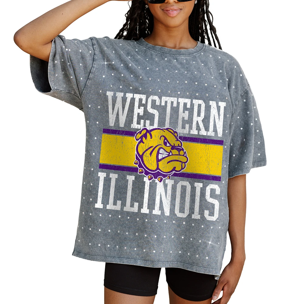 Women's Gameday Couture Gray Western Illinois Leathernecks On the Ball Oversized T-Shirt
