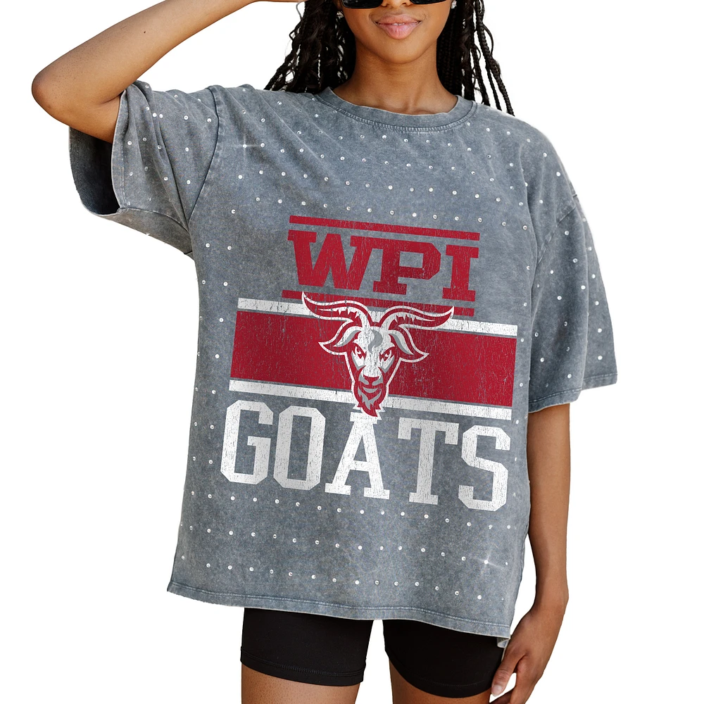 Women's Gameday Couture Gray Worcester Polytechnic Institute Engineers On the Ball Oversized T-Shirt
