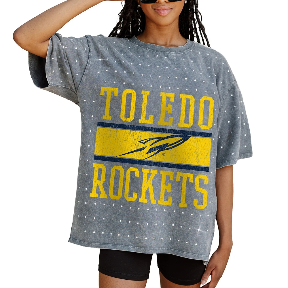 Women's Gameday Couture Gray Toledo Rockets On the Ball Oversized T-Shirt