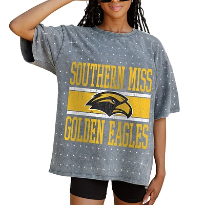 Women's Gameday Couture Gray Southern Miss Golden Eagles On the Ball Oversized T-Shirt