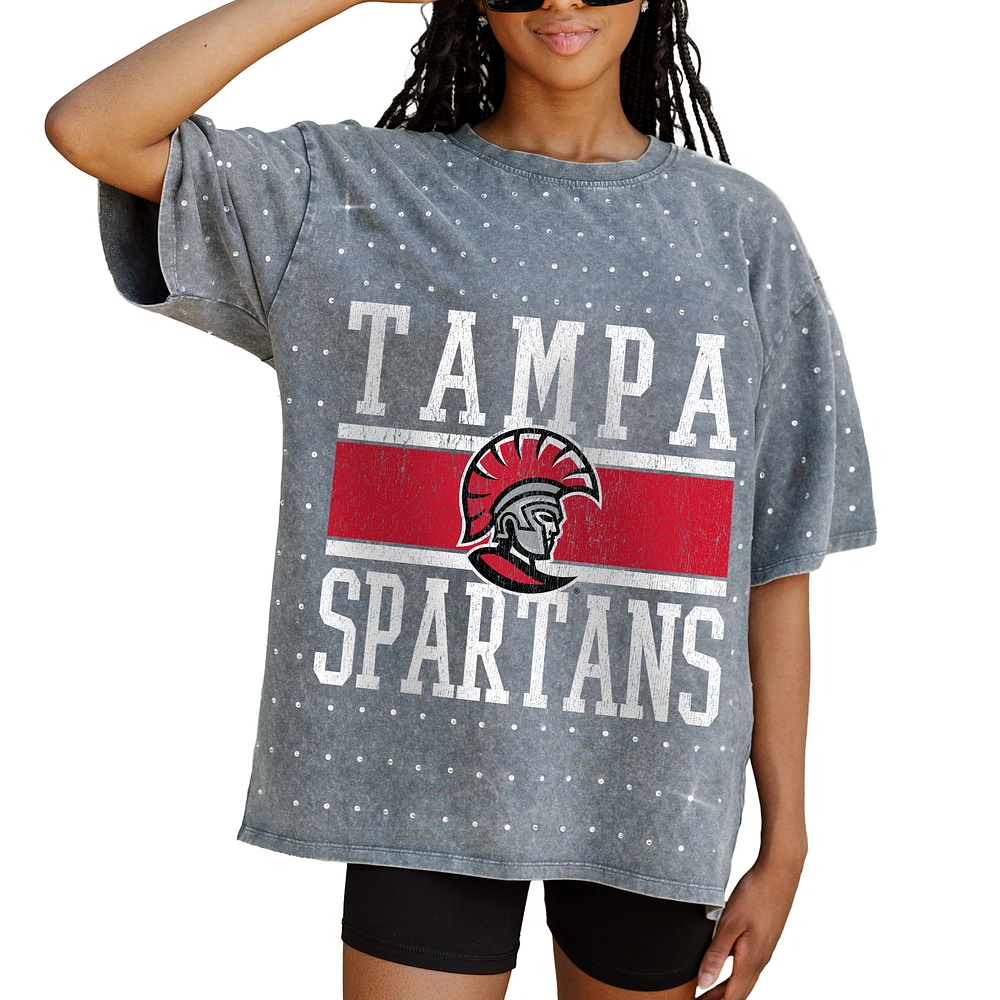Women's Gameday Couture Gray Tampa Spartans On the Ball Oversized T-Shirt