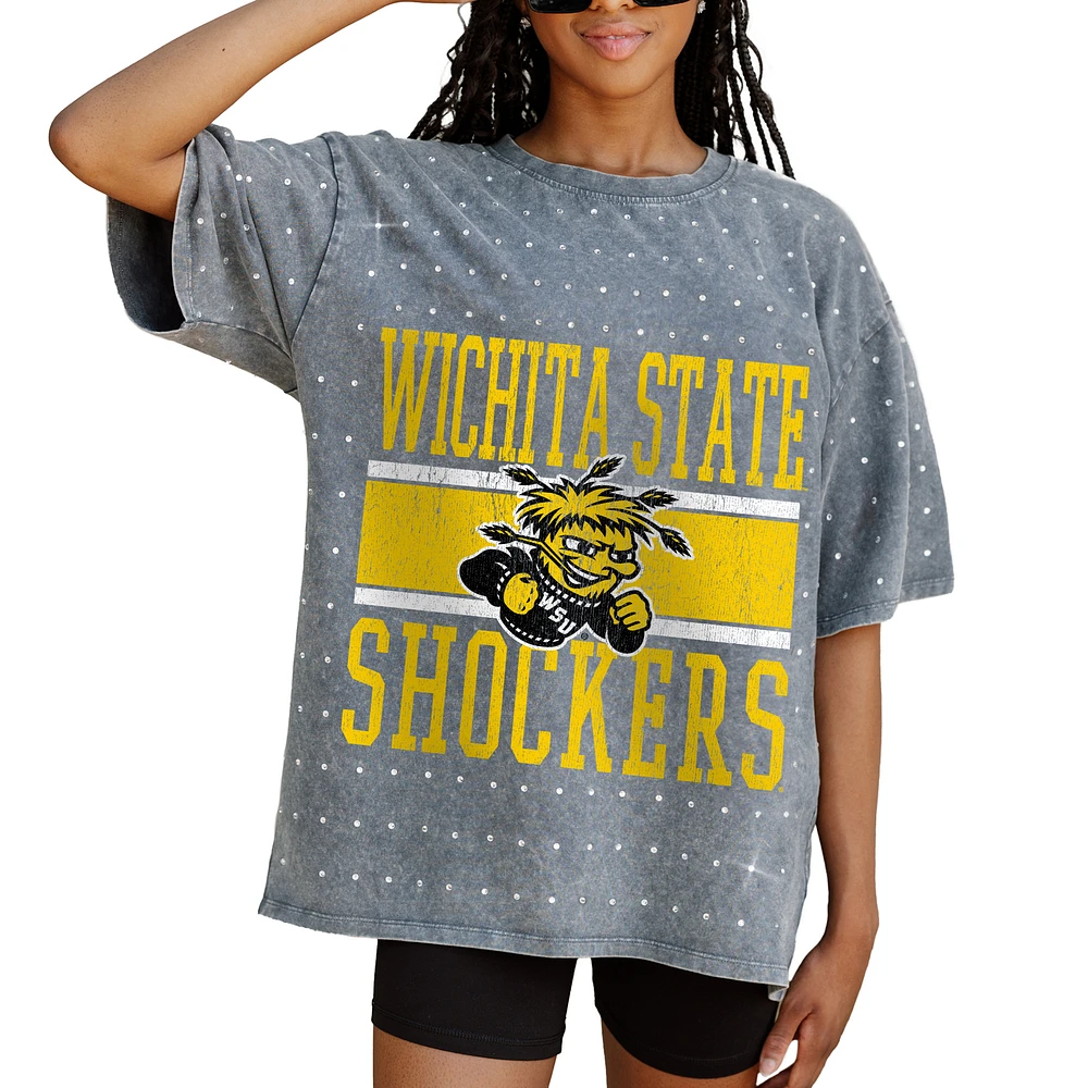 Women's Gameday Couture Gray Wichita State Shockers On the Ball Oversized T-Shirt