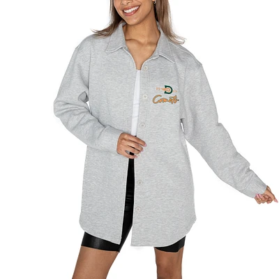 Women's Gameday Couture Ash UT Dallas Foundation Full-Button Long Sleeve Overshirt