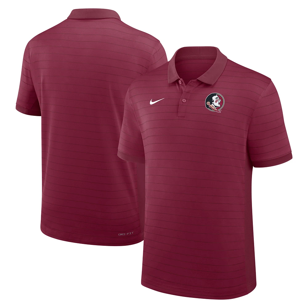 Men's Nike Garnet Florida State Seminoles 2025 Early Season Coaches Sideline Victory Stripe Performance Polo