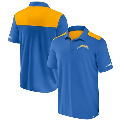 Men's Fanatics Powder Blue/Gold Los Angeles Chargers Colorblock Polo