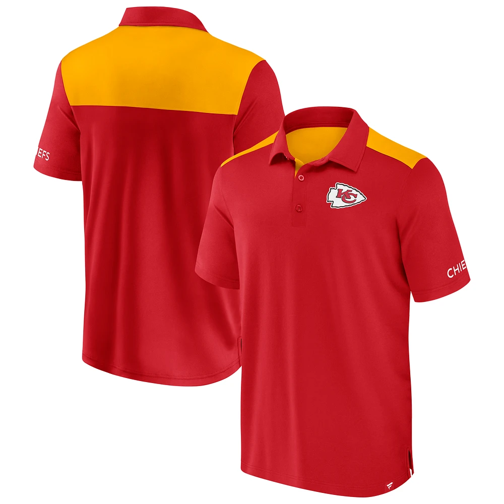 Men's Fanatics Red/Gold Kansas City Chiefs Colorblock Polo