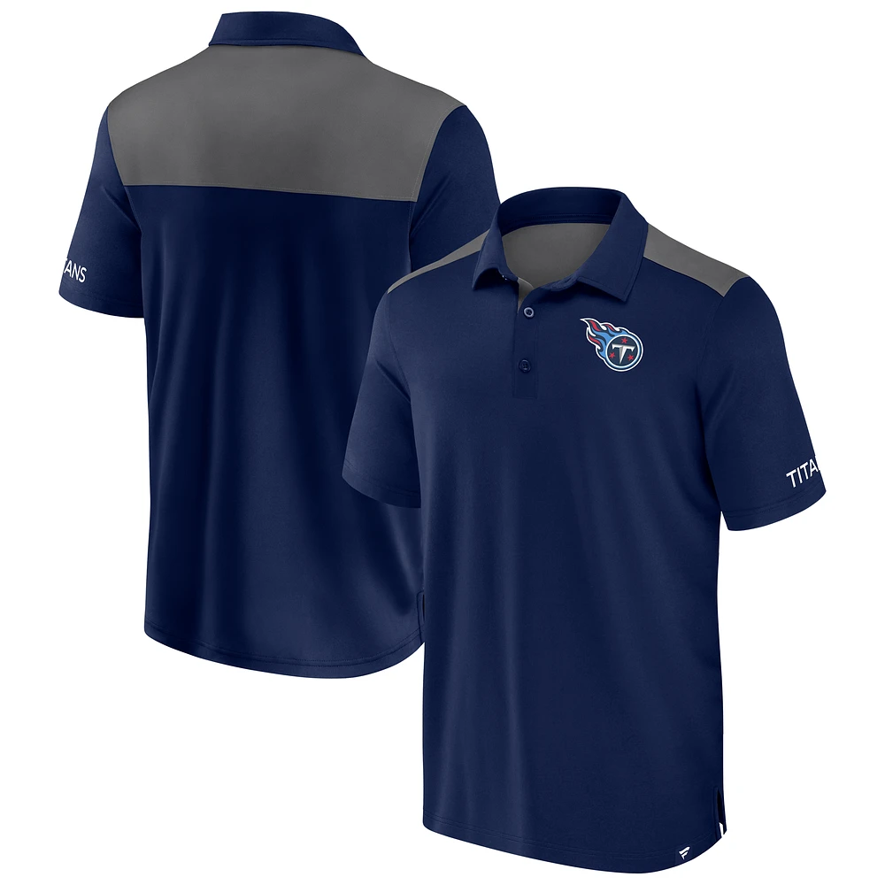 Men's Fanatics Navy/Gray Tennessee Titans Colorblock Polo