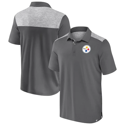 Men's Fanatics Gray Pittsburgh Steelers Long Shot Polo