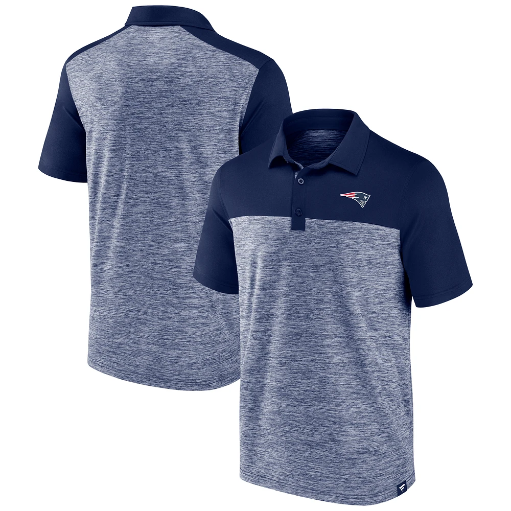 Men's Fanatics Heather Navy New England Patriots Clutch Polo