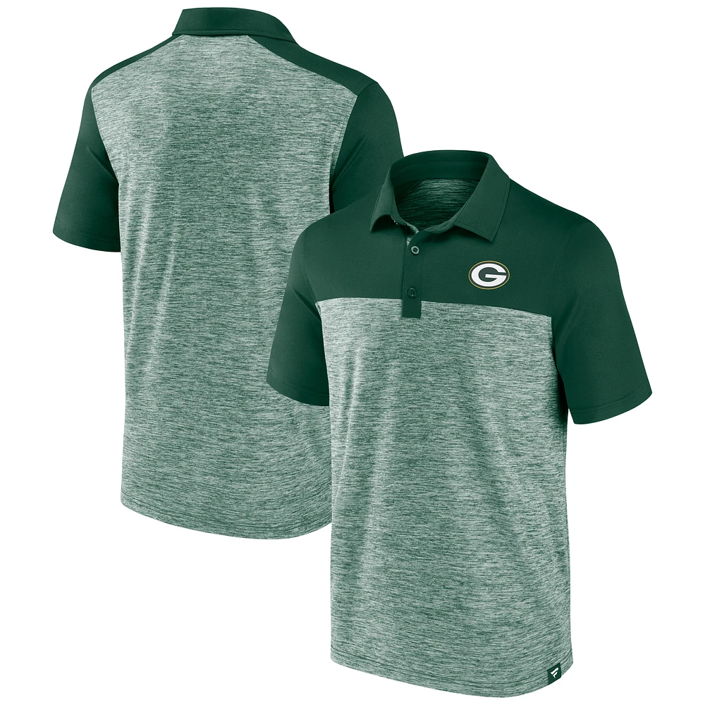 Men's Fanatics Heather Green Green Bay Packers Clutch Polo
