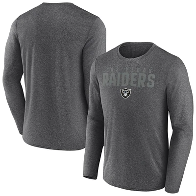 Men's Fanatics Heather Charcoal Las Vegas Raiders Blackout Long Sleeve T-Shirt