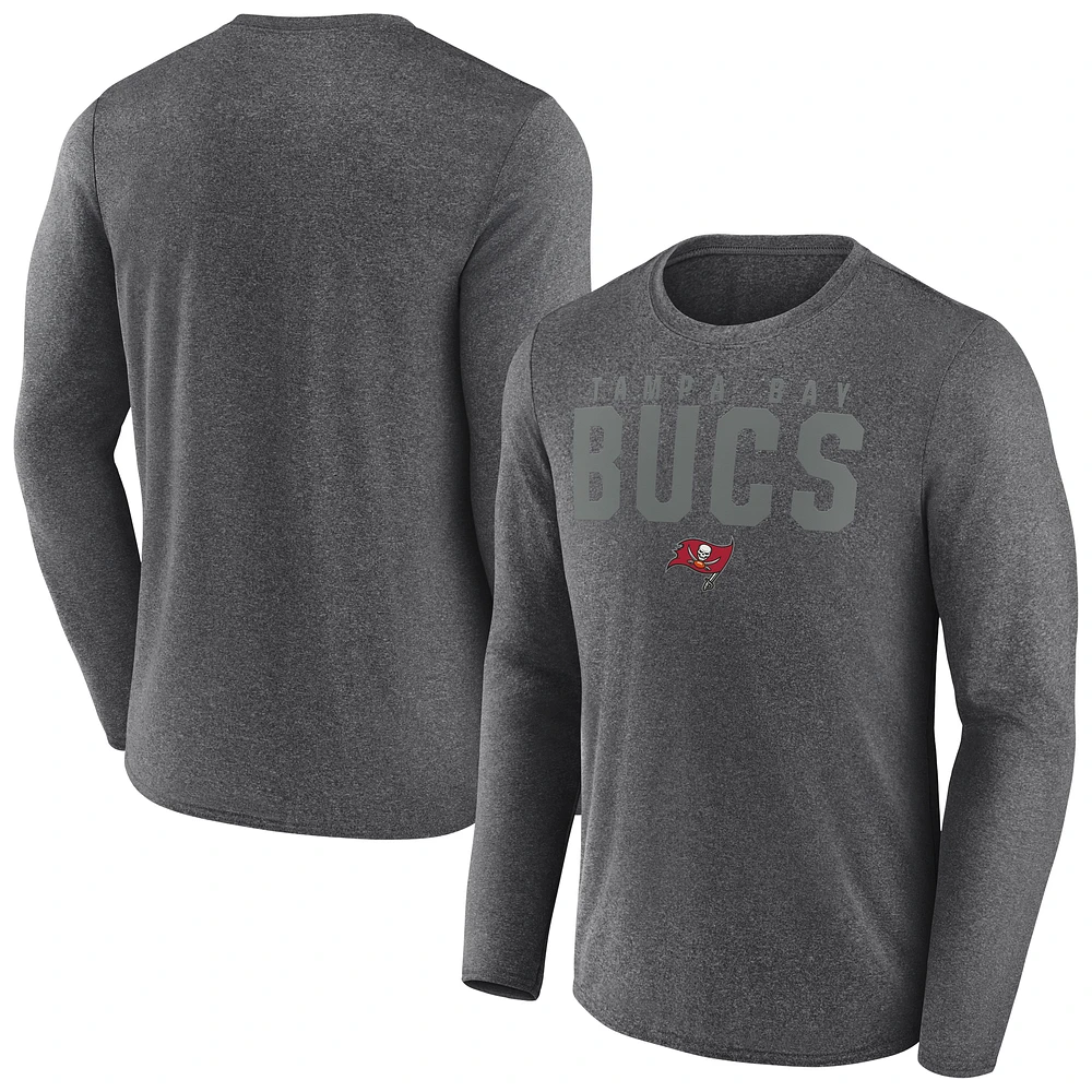 Men's Fanatics Heather Charcoal Tampa Bay Buccaneers Blackout Long Sleeve T-Shirt