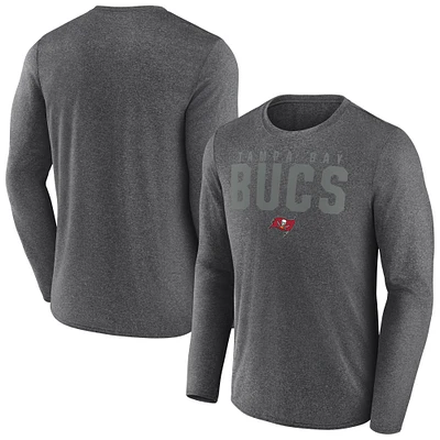 Men's Fanatics Heather Charcoal Tampa Bay Buccaneers Blackout Long Sleeve T-Shirt