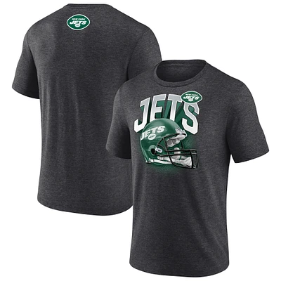 Men's Fanatics Heather Charcoal New York Jets End Around Tri-Blend T-Shirt