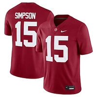 Men's Nike Ty Simpson Crimson Alabama Crimson Tide NIL Football Game Jersey