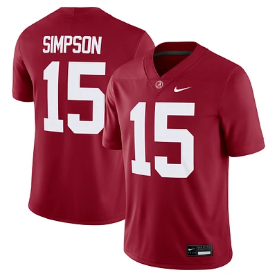 Men's Nike Ty Simpson Crimson Alabama Crimson Tide NIL Football Game Jersey