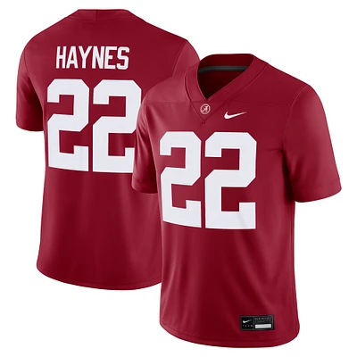 Men's Nike Justice Haynes Crimson Alabama Crimson Tide NIL Football Game Jersey