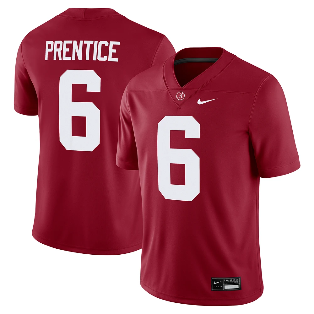 Men's Nike Kobe Prentice Crimson Alabama Crimson Tide NIL Football Game Jersey
