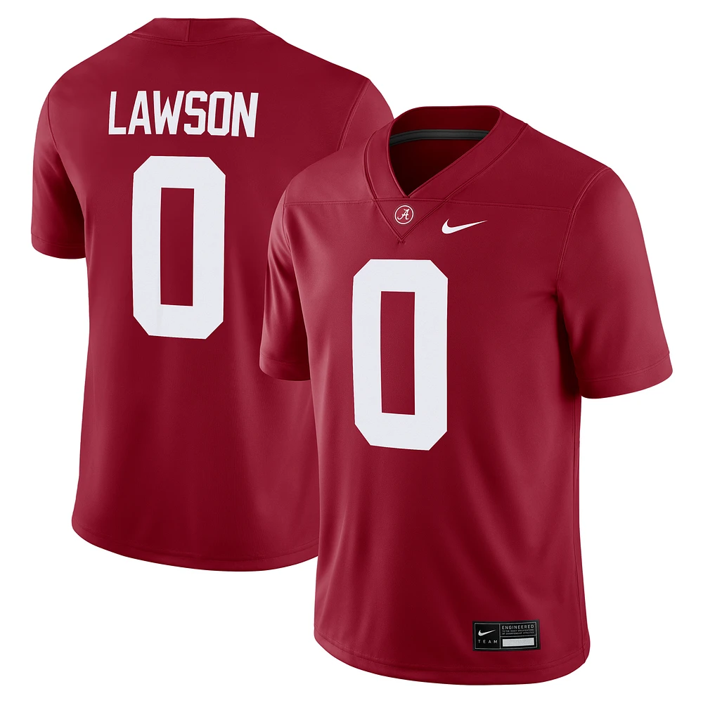 Men's Nike Deontae Lawson Crimson Alabama Crimson Tide NIL Football Game Jersey