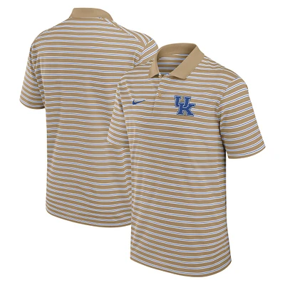 Men's Nike Tan Kentucky Wildcats Athletic Prep Striped Performance Polo