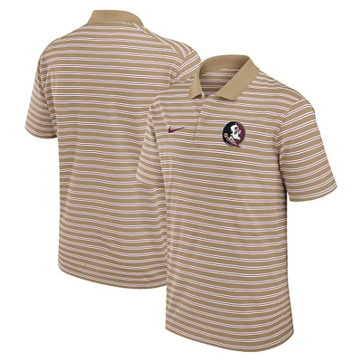 Men's Nike Tan Florida State Seminoles Athletic Prep Striped Performance Polo