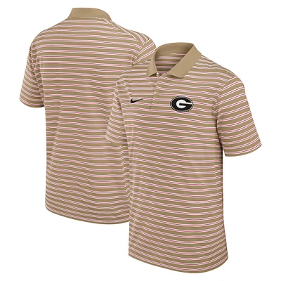 Men's Nike Tan Georgia Bulldogs Athletic Prep Striped Performance Polo