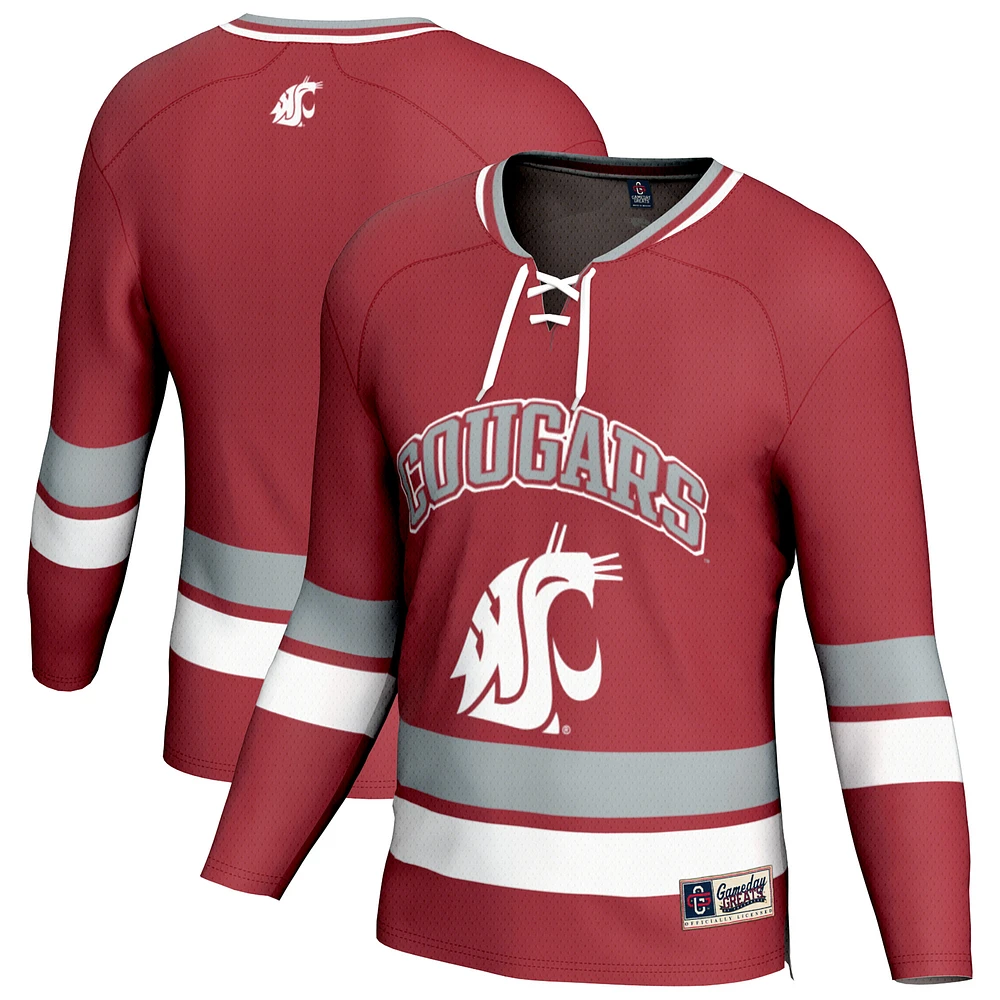 Youth GameDay Greats Crimson Washington State Cougars Spirit Hockey Jersey