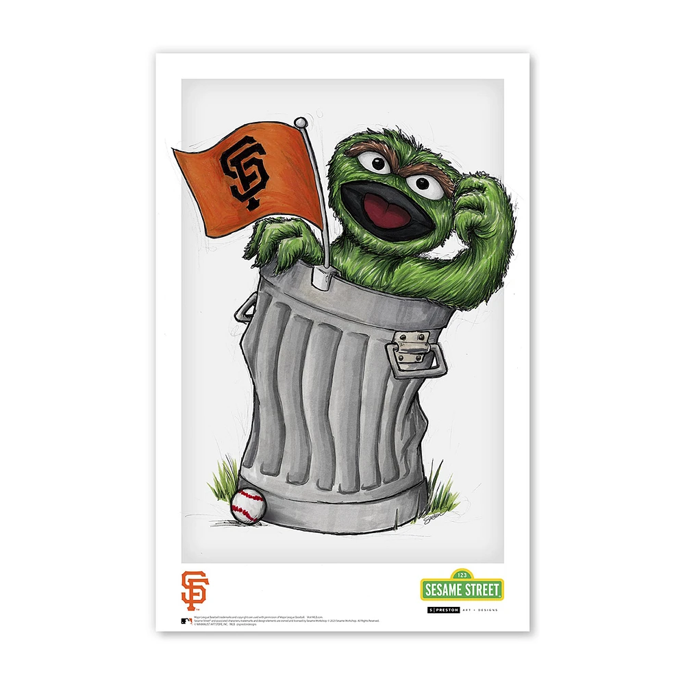 Oscar the Grouch San Francisco Giants 11" x 17" Sesame Street Poster Print