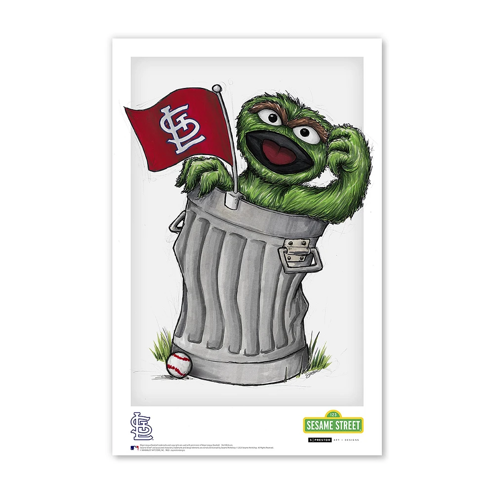 Oscar the Grouch St. Louis Cardinals 11" x 17" Sesame Street Poster Print