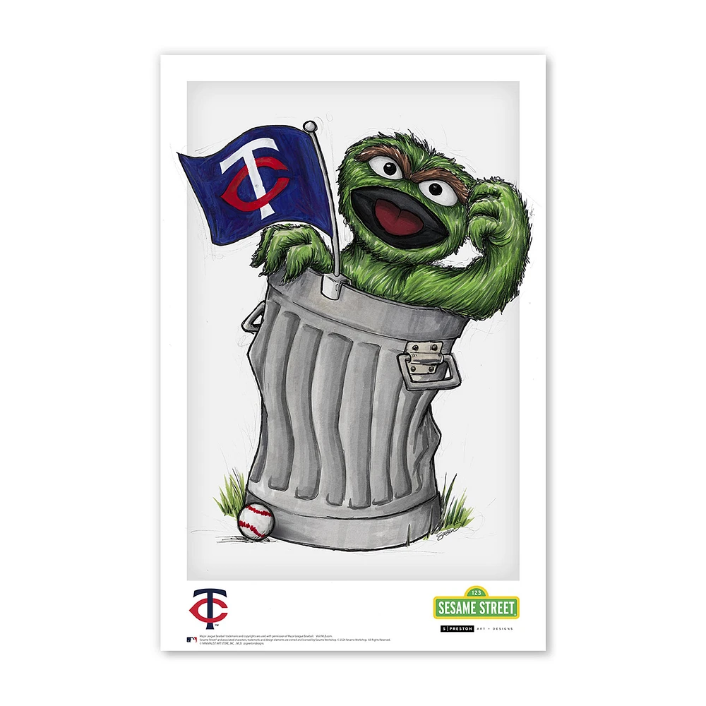 Oscar the Grouch Minnesota Twins 11" x 17" Sesame Street Poster Print
