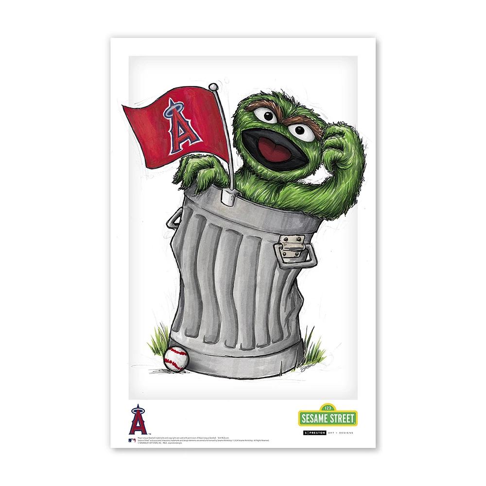 Oscar the Grouch Los Angeles Angels 11" x 17" Sesame Street Poster Print