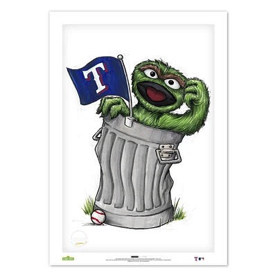 Oscar the Grouch Texas Rangers 24" x 36" Sesame Street Limited Edition Fine Art Print