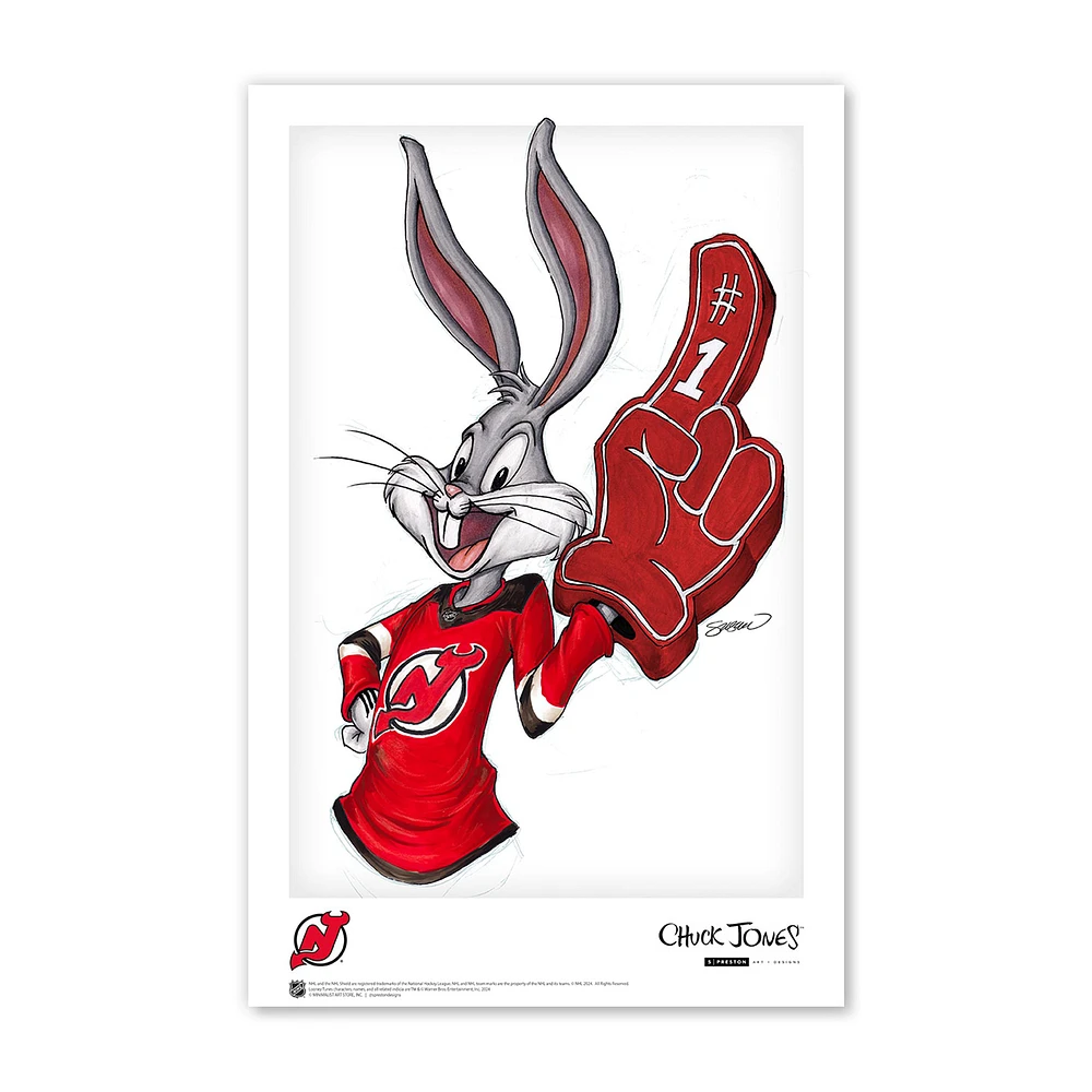 Bugs Bunny New Jersey Devils 11" x 17" Looney Tunes Poster Print