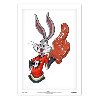 Bugs Bunny Anaheim Ducks 14" x 20" Looney Tunes Limited Edition Fine Art Print