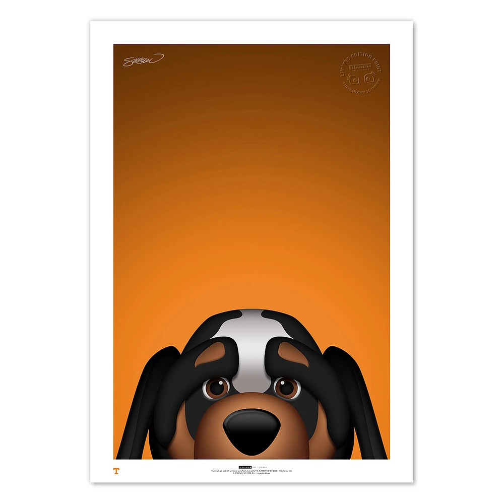 Smokey Tennessee Volunteers 24" x 36" Mascot Limited Edition Fine Art Print